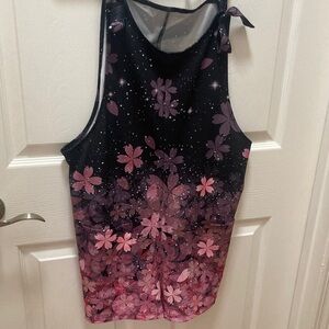 Black and Pink Floral Romper